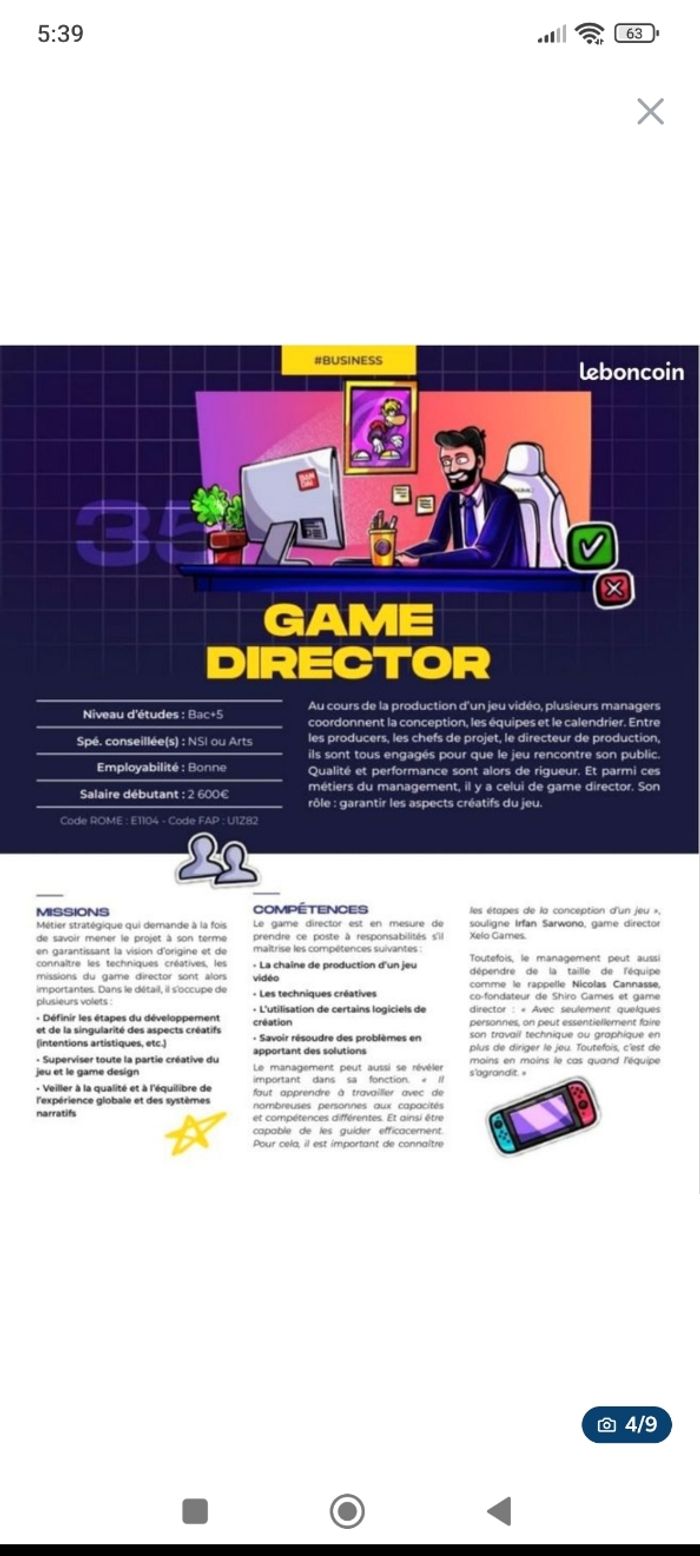 📚 Ouvrage Guide des métiers du jeu vidéo NEUF - photo numéro 3