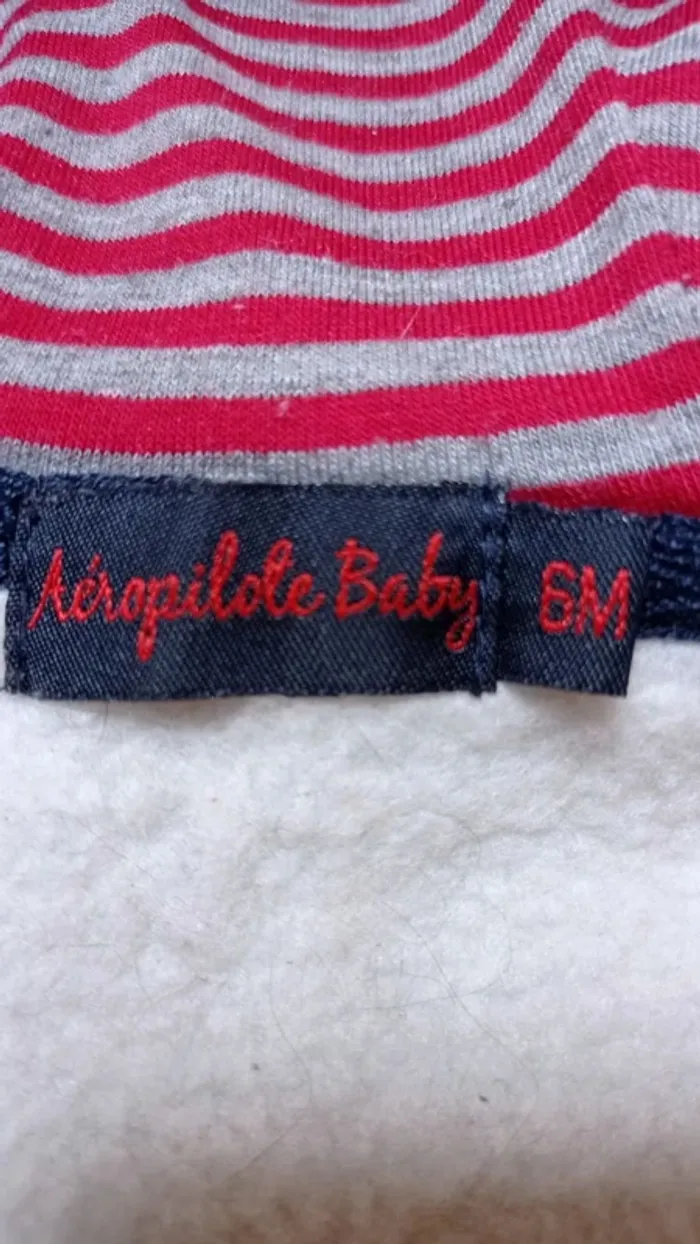 🦁Veste zippée à capuche, aéropilote baby, 6 mois - photo numéro 4