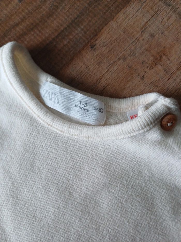 Pull crème zara 1 3 mois 62cm - photo numéro 2