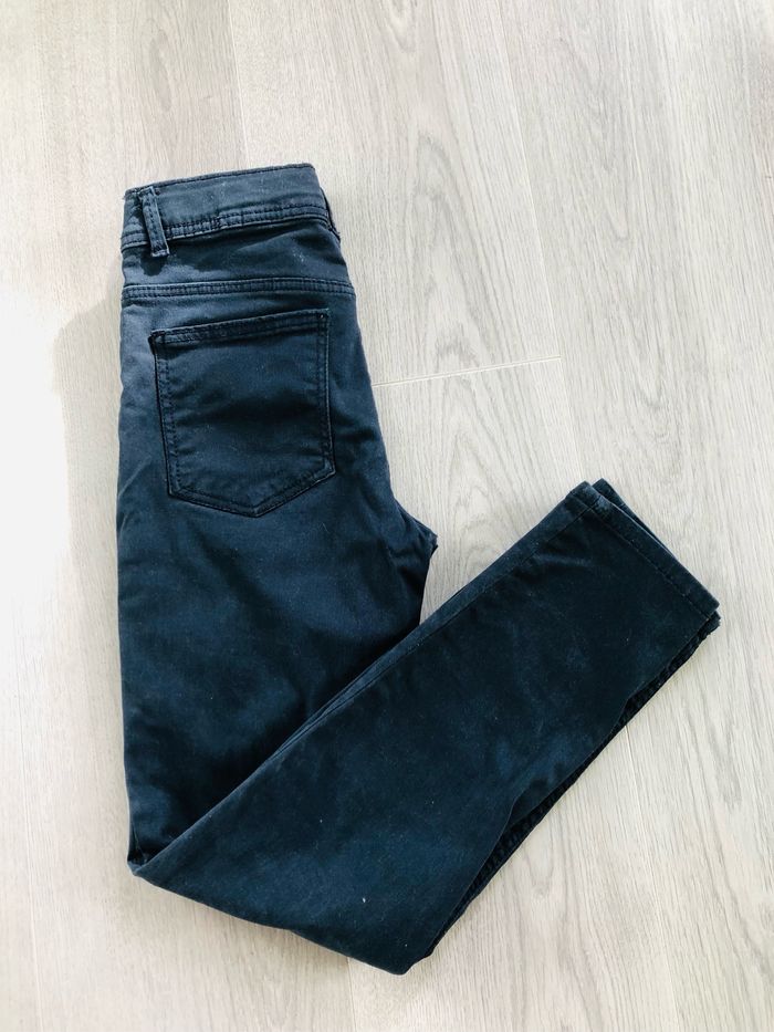 Pantalon en toile slim fille 10 ans bleu marine kiabi - photo numéro 5