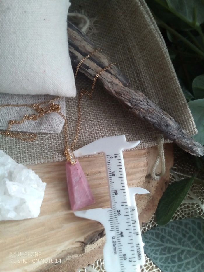 Collier rhodochrosite pierre naturelle - photo numéro 3