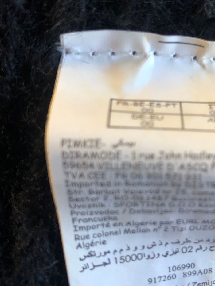 Bandeau noir en laine avec fantaisie - photo numéro 3