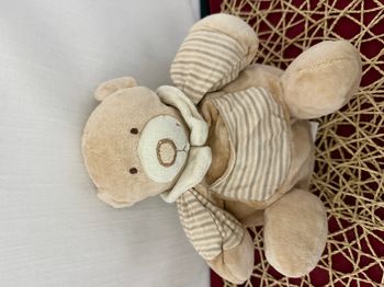 Doudou Ours Boule Beige Rayé Playkids