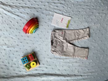 pantalon léger gris broderie rose 3 mois in extenso taille élastique