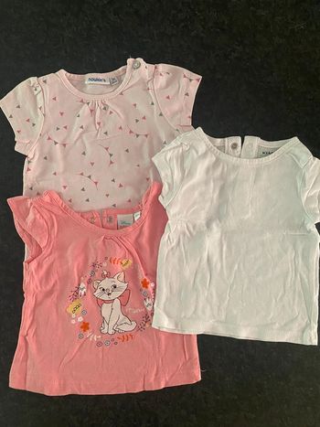 Lot 3 tee shirts manches courtes - 3 mois