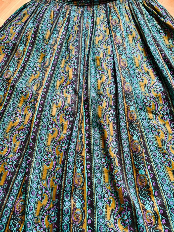 🖤🌿Jupe en coton vintage 42/44 Alpen Trachten Boho Autumn cottagecore whimsigoth long skirt🌿🖤 - photo numéro 9