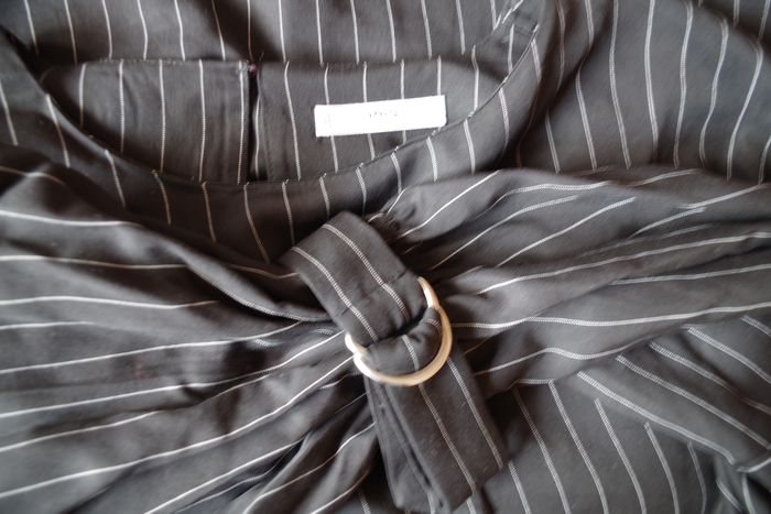 Robe Mango à fines rayures - noir T L - photo numéro 6
