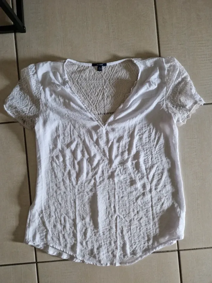 T-shirt manches courtes dentelle
