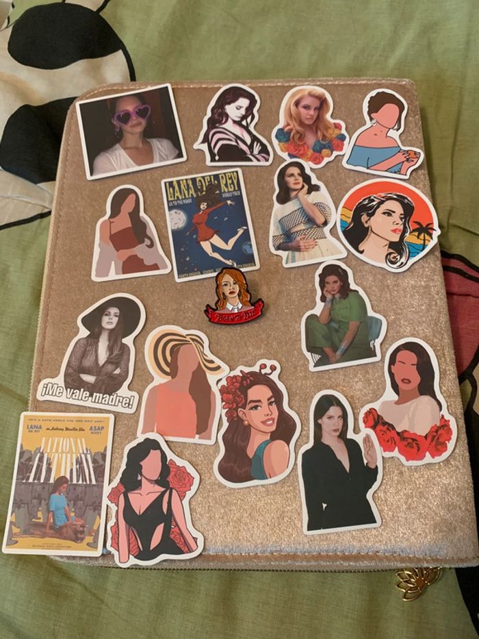 Broche Lana Del Rey + 16 autocollants