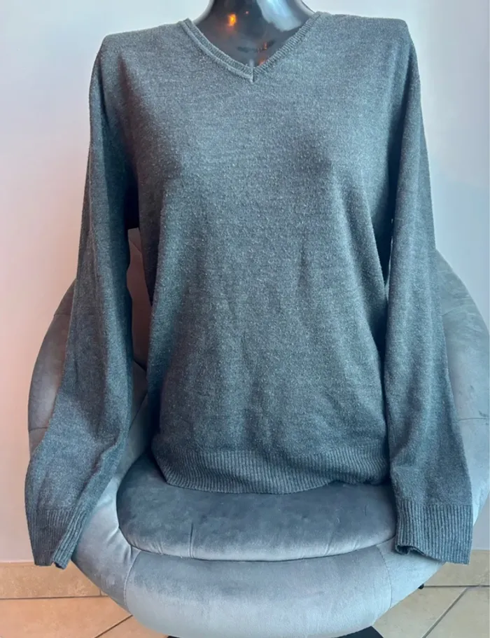 Pull gris Tex Basic XL – voir photo & mesures - photo numéro 2