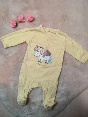 Pyjama grenouillère coton licorne 1 mois Kiabi