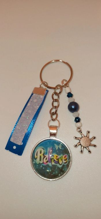 Cadeau pensées positives, porte clé message bijoux de sac " believe"