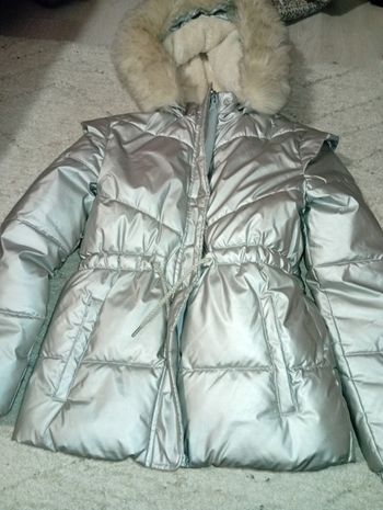 Doudoune argentée