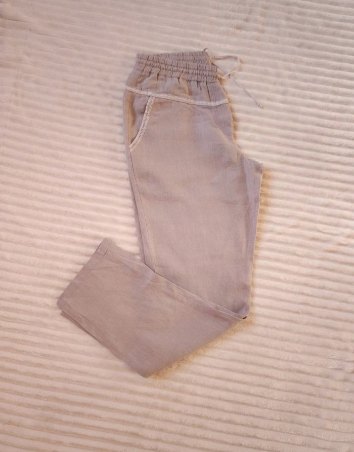 Pantalon en lin gris – Taille 38, parfait printemps/été/automne - photo numéro 5