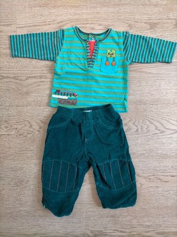 Pantalon velours et tee shirt manches longues Catimini