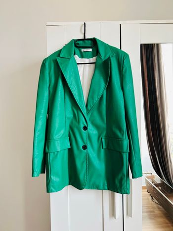 Veste de blazer verte unie Similicuir New Collection Taille Unique