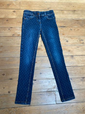 Pantalon jeans slim fit bleu marine à points 9 ans kiabi