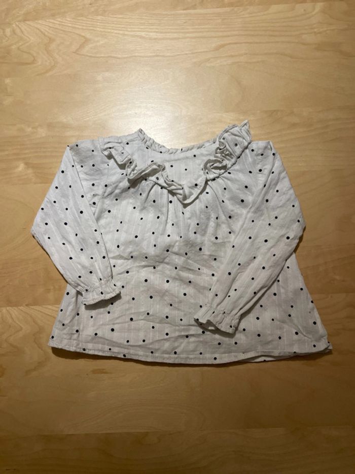Blouse à pois noir Zara