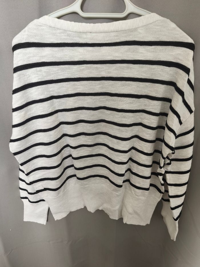 Pull oversize marinière femme taille 40 - photo numéro 2