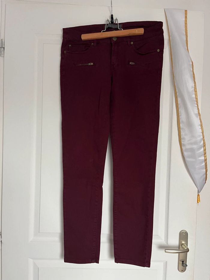 Ensemble (blouse Cache Cache + pantalon taille basse Ikks) taille M très bon état - photo numéro 12