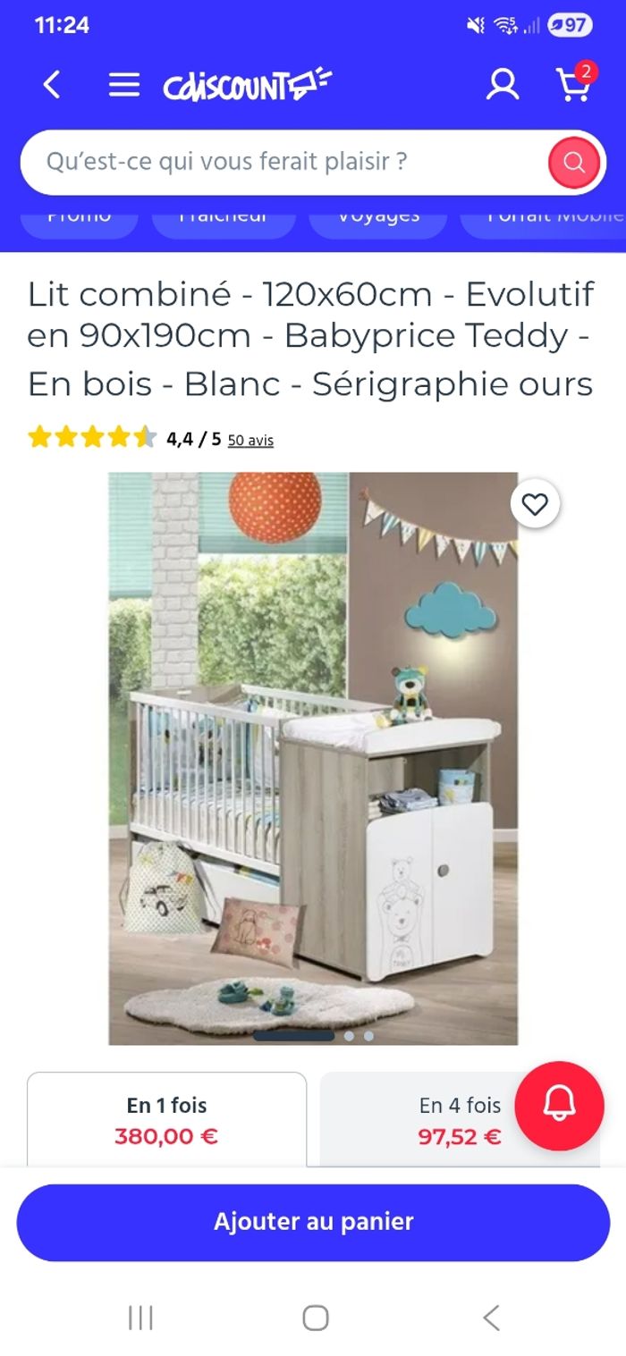 Lit évolutif babyprice Teddy