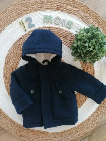 Manteau Duffle-coat bleu marine - 12 mois - Vertbaudet