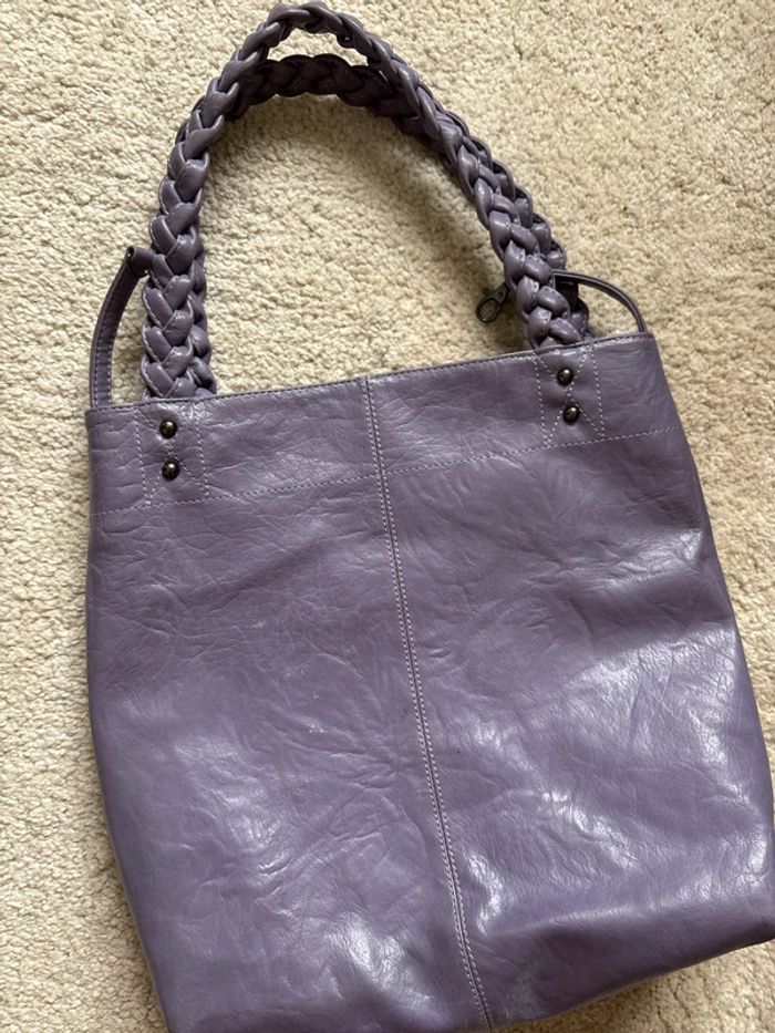 Sac cabas à clous similicuir violet - photo numéro 5