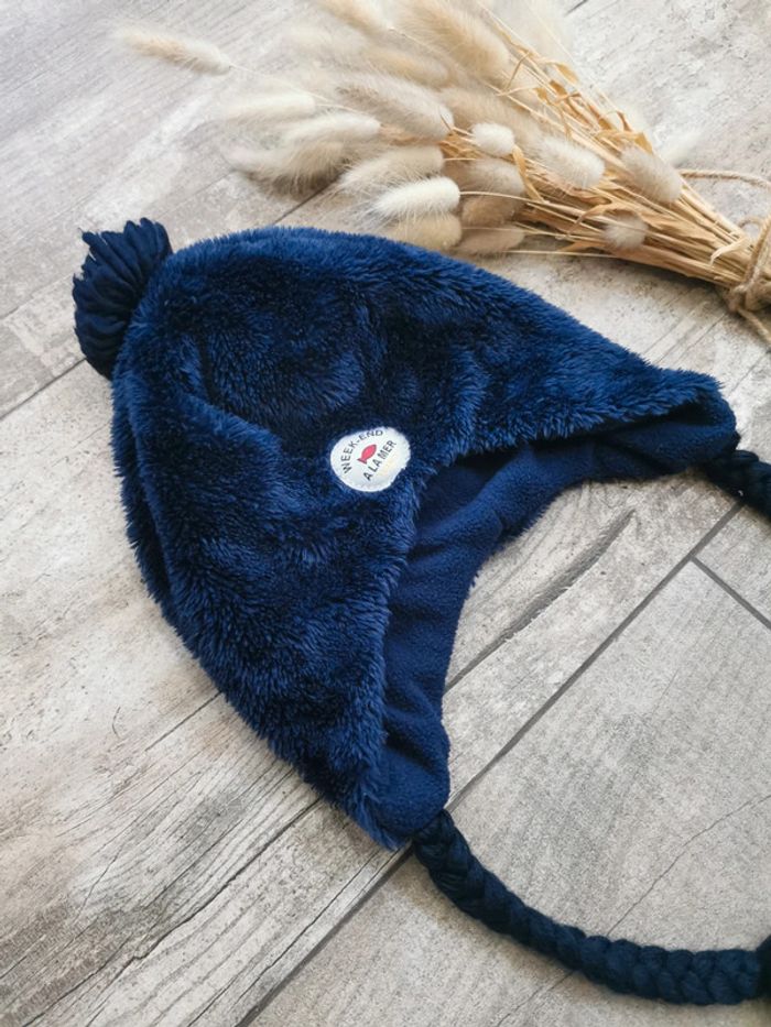 🌺Très joli Bonnet ponpom Week-end à la mer bleu marine t2 - photo numéro 2