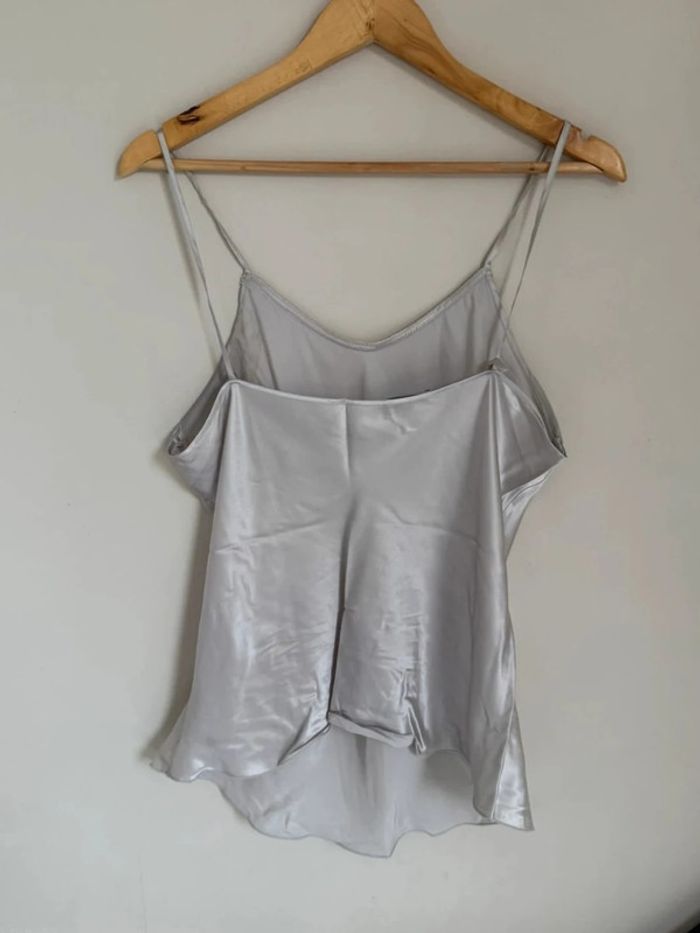 Top soie argenté - photo numéro 2