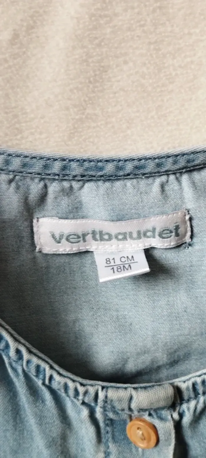 Chemise bleue jean 18 MOIS - photo numéro 4