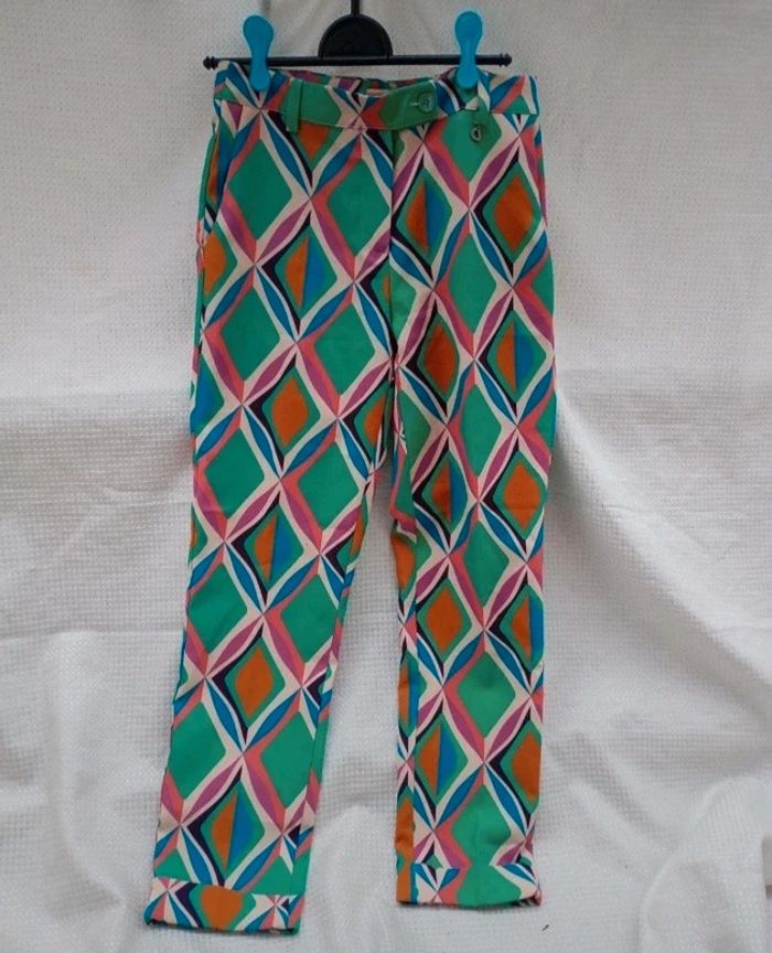 Pantalon femme Dixie – Taille 36 | Imprimé géométrique coloré