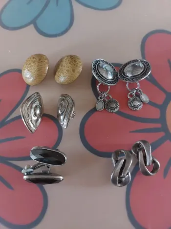 Lot de 5 paires de BO à pinces vintage