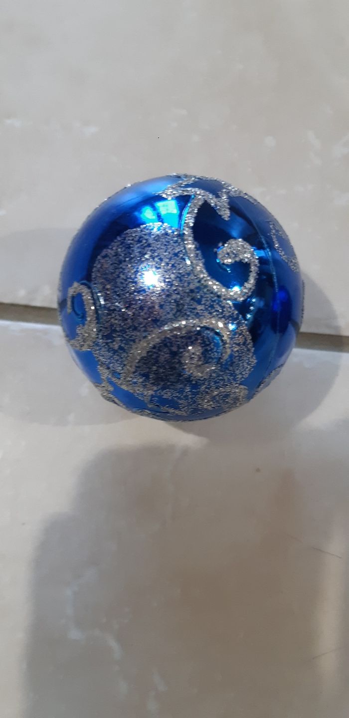 Boules de Noël  bleues et argent - photo numéro 5