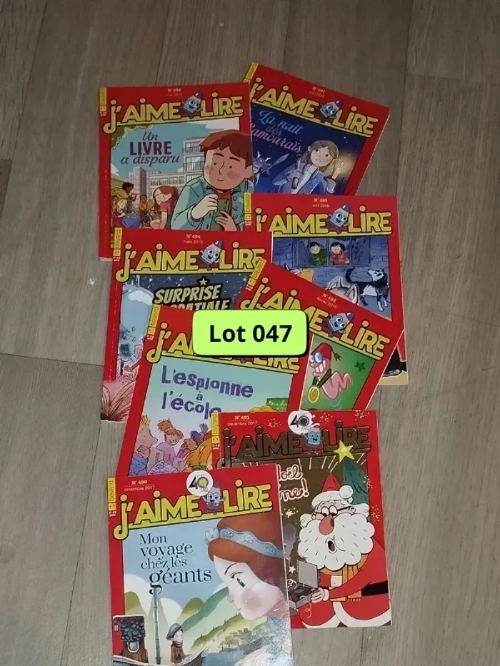 Lot de 8 magazines J’aime lire année 2017-18 L047