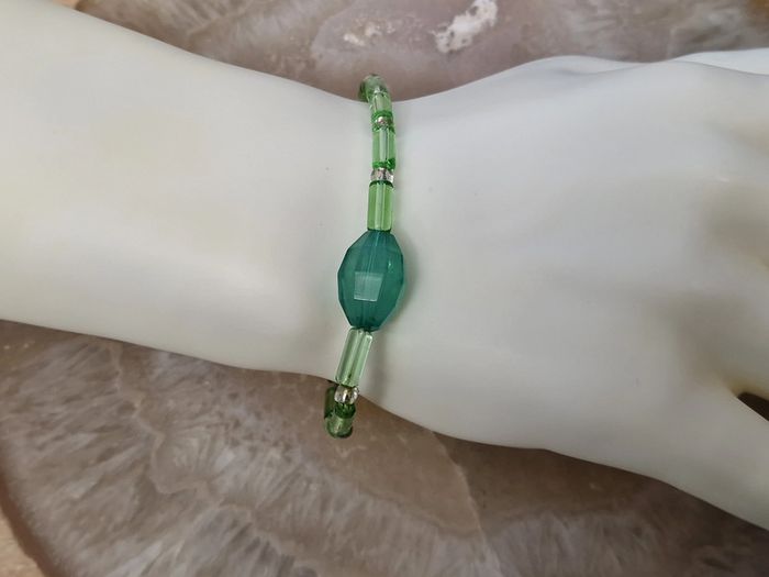 Bracelet Elastique Perles Vertes - photo numéro 5