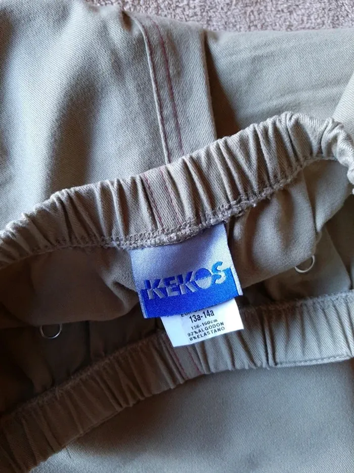 Pantalon beige soutenu et rose "KEKOS" 13ans - photo numéro 4