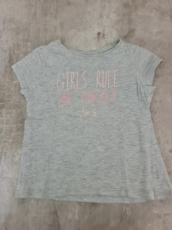 Haut t shirt gris manches courtes  Vertbaudet Fille 4 ans
