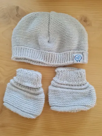 Ensemble chausson et bonnet naissance