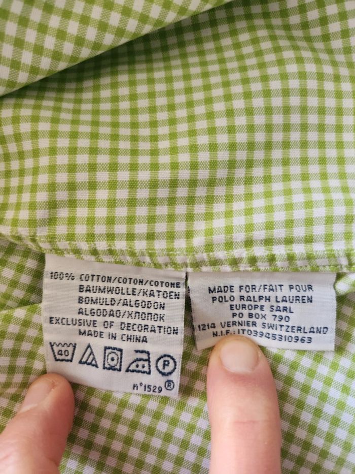 Chemise manche longue Ralph lauren verte taille 42 - photo numéro 6