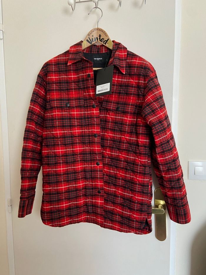 Veste-chemise matelassée à carreaux rouges – The Kooples – Taille 1 – Neuve avec étiquette - photo numéro 3