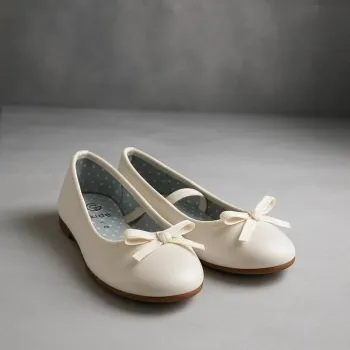Ballerines blanches fille avec nœud – pointure 28