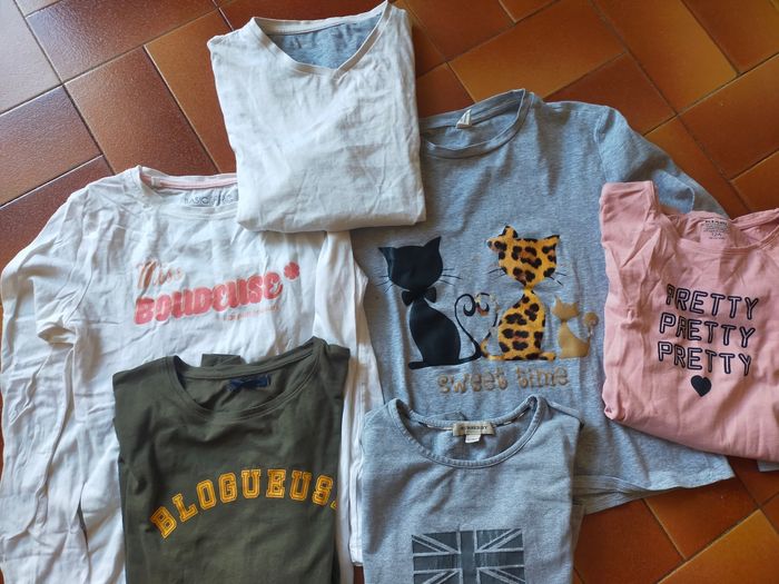 Lot tee shirt fille manches longues 12 ans