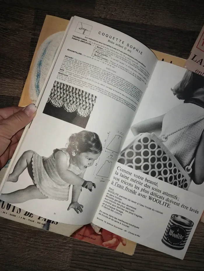 Lot magazine crochet layette vintage bébé baby reborn - photo numéro 2