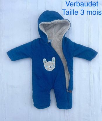 combinaison Vertbaudet taille 3 mois état neuf car portée que 2-3 fois
