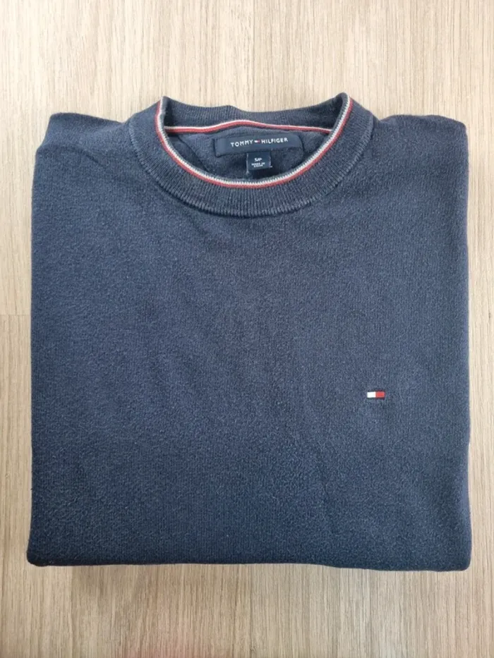 Pull a col rond Cachemire bleue Tommy Hilfiger Homme Taille S