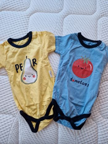 Lot de body manches courtes mixte necix's bleu jaune 6-9 mois