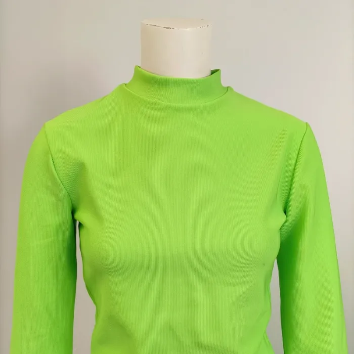Robe verte fluo- M - stradivarius - robe longue moulante, soirée A288 - photo numéro 7