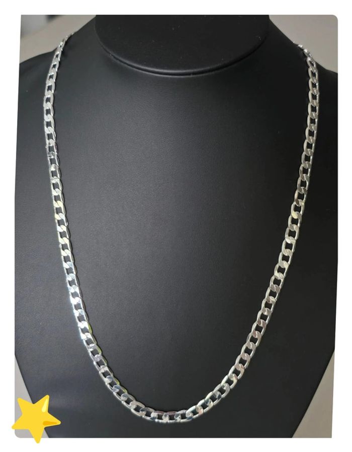 Collier maille Gourmette 6mm 55cm plaquage argent