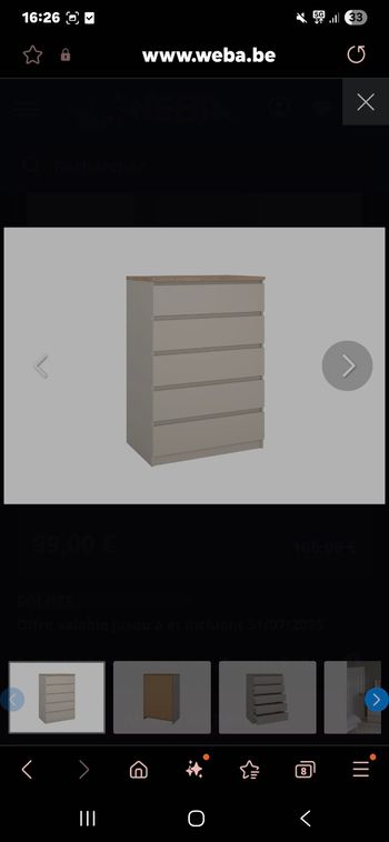 Commode grise weba