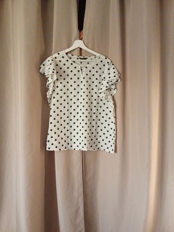 Blouse légère blanche à pois noir Shein 44